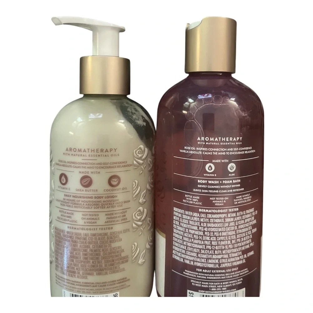 Aromatherapy Bath & Body WorkInspire Love Rose + Vanilla Body Wash & Lotion Set